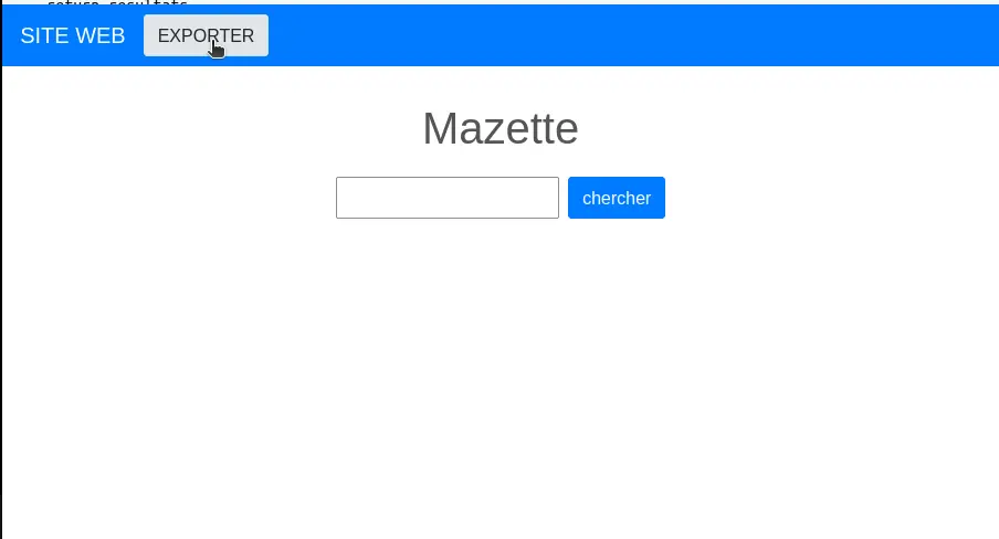 cliquer sur « exporter »