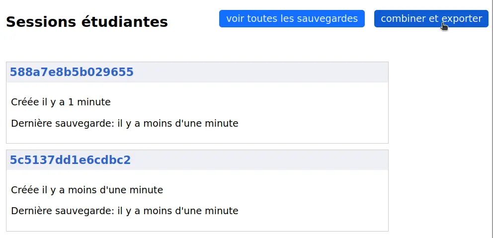 le bouton « combiner et exporter »